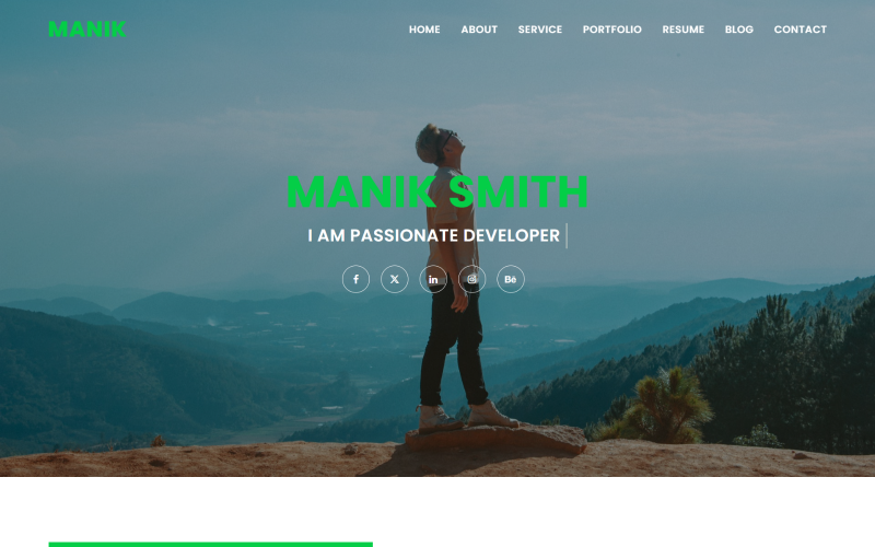 Manik Minimal Portfolio HTML-bestemmingspagina-sjabloon