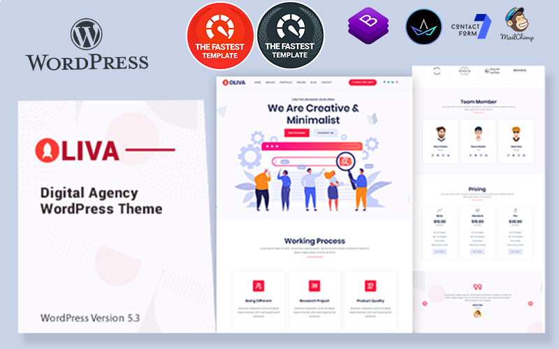 Oliva - Thème WordPress d'entreprise d'agence numérique