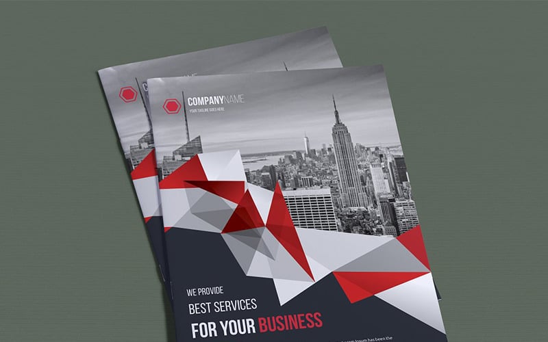 Brochure polygonale à deux volets - Modèle d'identité d'entreprise