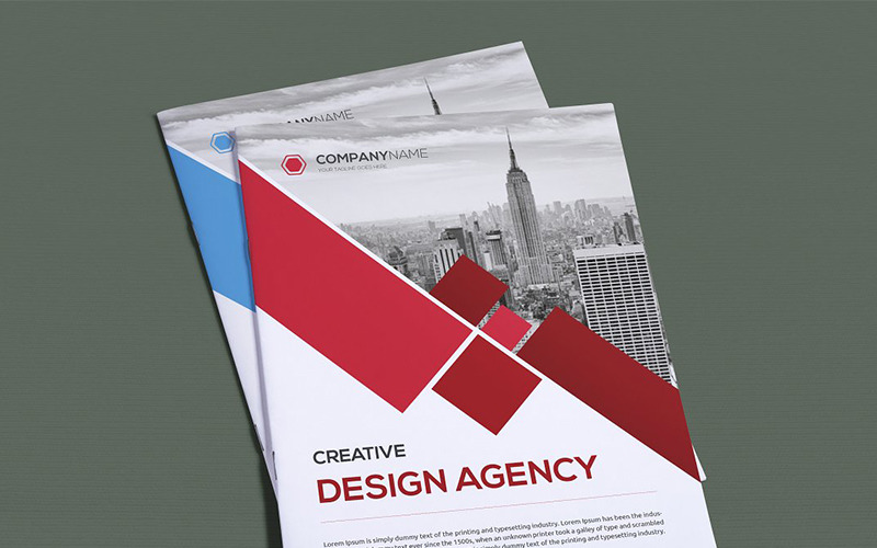 Rektangulär bifold broschyr - mall för företagsidentitet