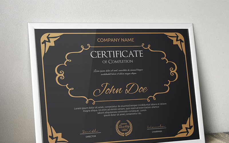 Download Шаблон сертификата "Retro Certificate Template" / Retro Certificate Template - Шаблон сертификата на тему графика certificate corporate decorative diploma elegant excellence frame graduation green modern multicolor ornament ornaments paper print ready template professional red simple