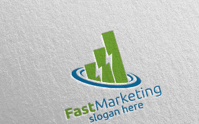 Шаблон логотипа значок 1 дизайн маркетингового финансового консультанта