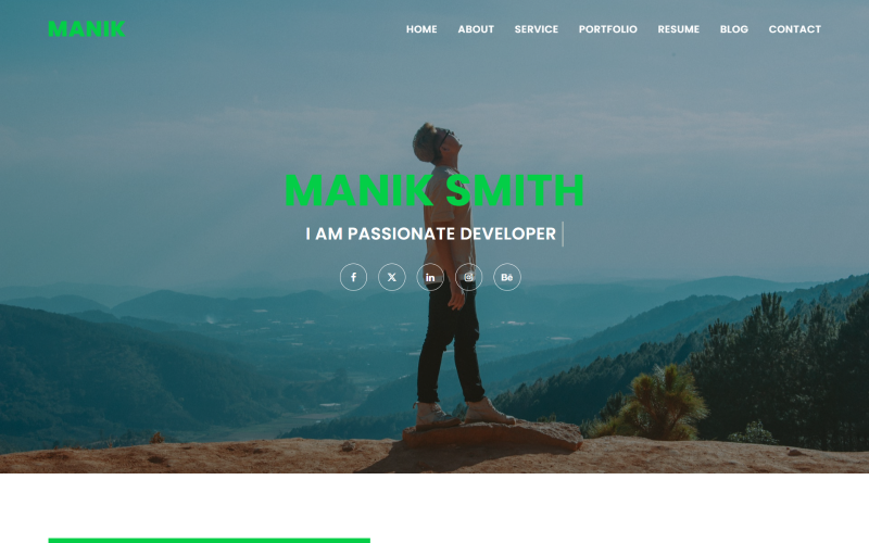Šablona vstupní stránky HTML Manik Minimal Portfolio