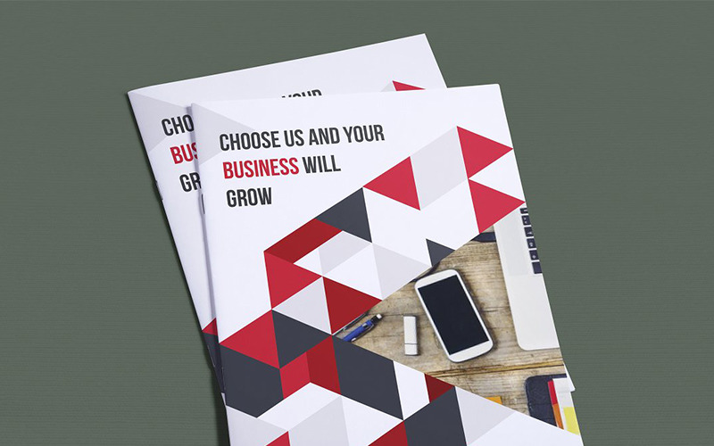 Download Фирменный стиль "Triangles Bifold Brochure - Corporate Identity Template" / Triangles Bifold Brochure - Corporate Identity Template - Фирменный стиль на тему графика abstract agency bi-fold brochure bifold blue business clean company profile corporate creative creativity fold gradient green market marketing modern multipurpose