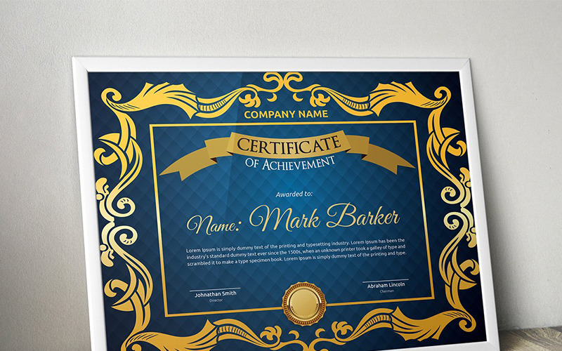 Download Шаблон сертификата "Vintage Certificate Template" / Vintage Certificate Template - Шаблон сертификата на тему графика abstract agency bi-fold brochure bifold blue business clean company profile corporate creative creativity fold gradient green market marketing modern multipurpose