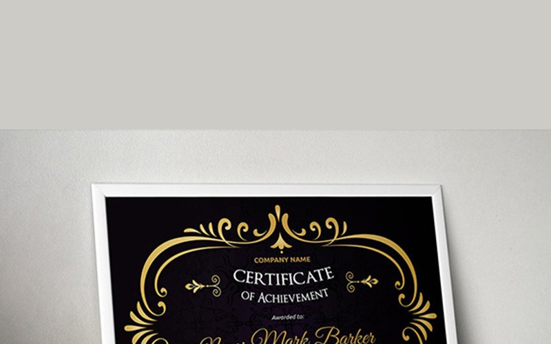 Download Шаблон сертификата "Vintage Dark Certificate Template" / Vintage Dark Certificate Template - Шаблон сертификата на тему графика certificate corporate decorative diploma elegant excellence frame graduation green modern multicolor ornament ornaments paper print ready template professional red simple