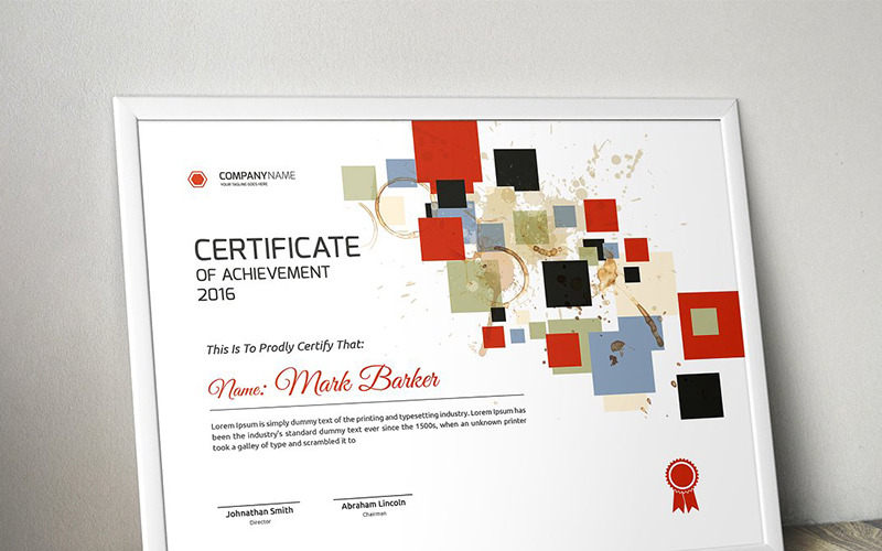 Abstrakt certifikatmall