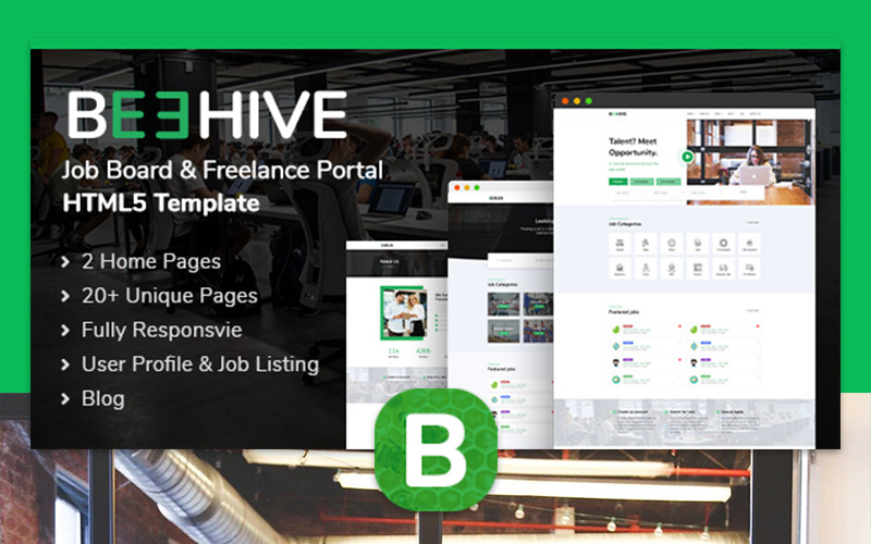 Beehive | Modelo de site HTML5 de lista de empregos