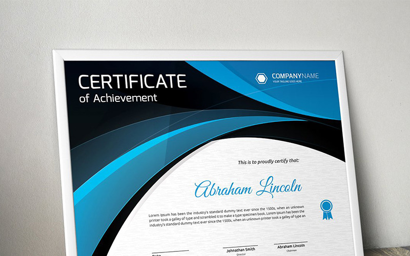 Download Шаблон сертификата "Curvy Certificate Template" / Curvy Certificate Template - Шаблон сертификата на тему графика certificate corporate decorative diploma elegant excellence frame graduation green modern multicolor ornament ornaments paper print ready template professional red simple