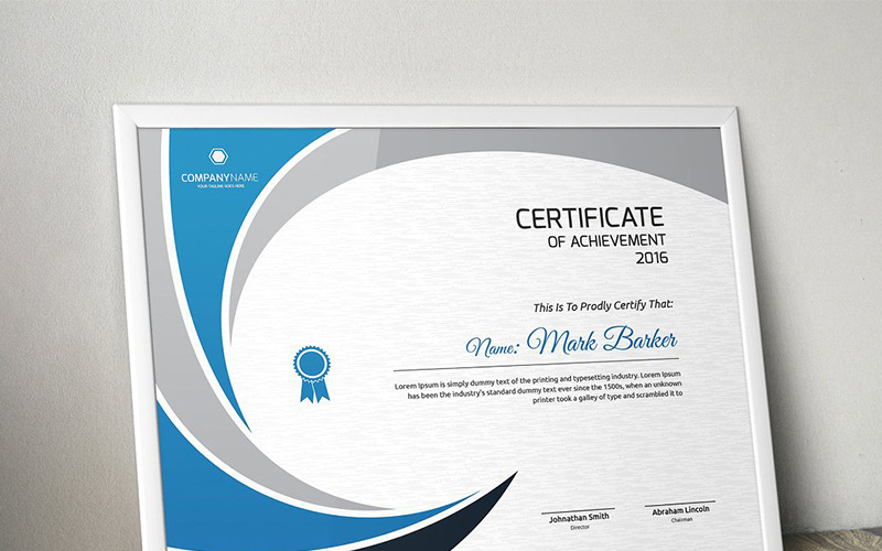 Download Шаблон сертификата "Curvy Modern Certificate Template" / Curvy Modern Certificate Template - Шаблон сертификата на тему графика certificate corporate decorative diploma elegant excellence frame graduation green modern multicolor ornament ornaments paper print ready template professional red simple