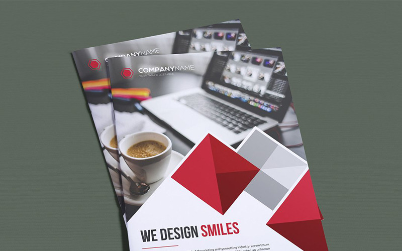 Download Шаблон сертификата "Geometric Bifold Brochure Certificate Template" / Geometric Bifold Brochure Certificate Template - Шаблон сертификата на тему графика abstract agency bi-fold brochure bifold blue business clean company profile corporate creative creativity fold gradient green market marketing modern multipurpose