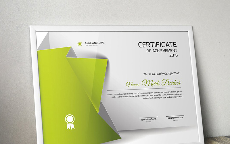 Download Шаблон сертификата "Modern Certificate Template" / Modern Certificate Template - Шаблон сертификата на тему графика certificate corporate decorative diploma elegant excellence frame graduation green modern multicolor ornament ornaments paper print ready template professional red simple