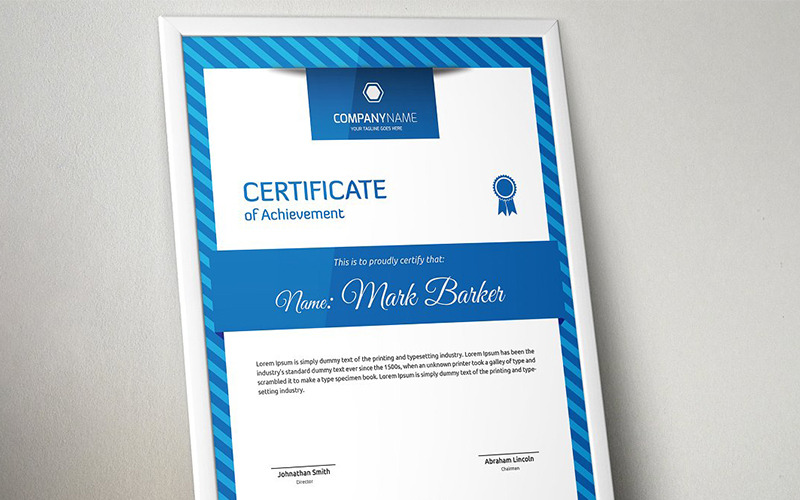 Modèle de certificat de rayures modernes