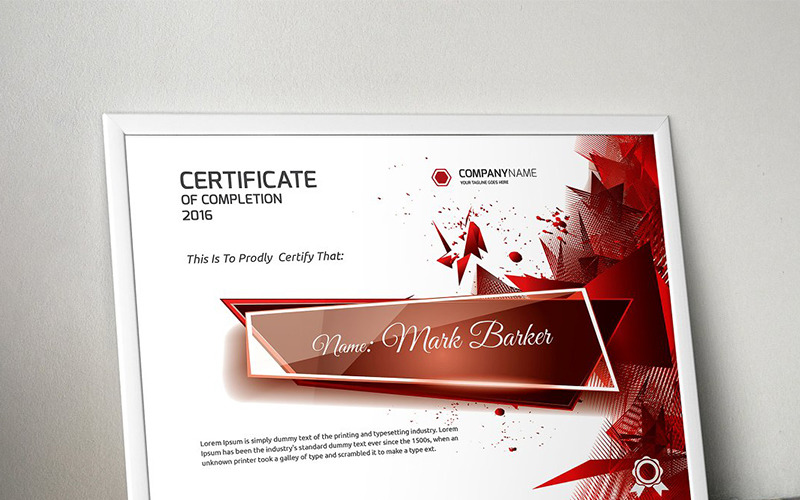 Download Шаблон сертификата "Abstract Certificate Template" / Abstract Certificate Template - Шаблон сертификата на тему графика certificate corporate decorative diploma elegant excellence frame graduation green modern multicolor ornament ornaments paper print ready template professional red simple