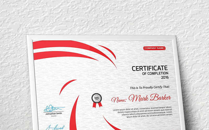 Download Шаблон сертификата "Abstract Certificate Template" / Abstract Certificate Template - Шаблон сертификата на тему графика certificate corporate decorative diploma elegant excellence frame graduation green modern multicolor ornament ornaments paper print ready template professional red simple