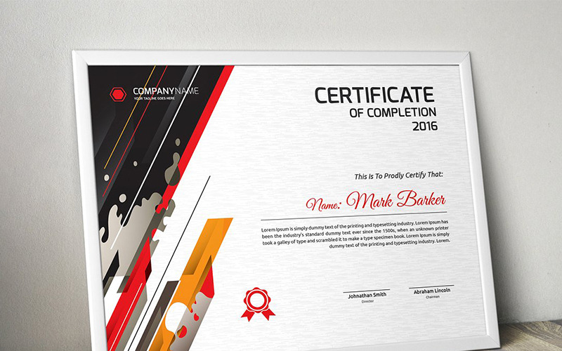 Abstrakt certifikatmall