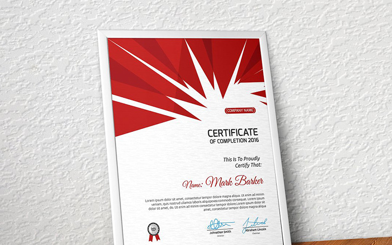 Modèle de certificat de rafales