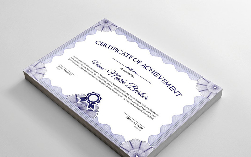 Download Шаблон сертификата "Classic Certificate Template" / Classic Certificate Template - Шаблон сертификата на тему графика certificate corporate decorative diploma elegant excellence frame graduation green modern multicolor ornament ornaments paper print ready template professional red simple