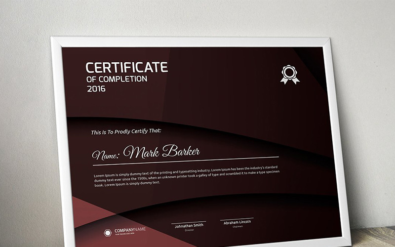 Download Шаблон сертификата "Curvy Background Certificate Template" / Curvy Background Certificate Template - Шаблон сертификата на тему графика certificate corporate decorative diploma elegant excellence frame graduation green modern multicolor ornament ornaments paper print ready template professional red simple