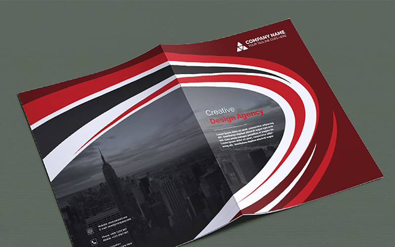 Brochure Curvy Bifold - Modèle d'identité d'entreprise