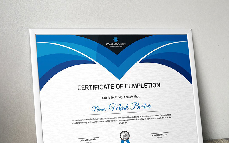 Download Шаблон сертификата "Curvy Certificate Template" / Curvy Certificate Template - Шаблон сертификата на тему графика certificate corporate decorative diploma elegant excellence frame graduation green modern multicolor ornament ornaments paper print ready template professional red simple