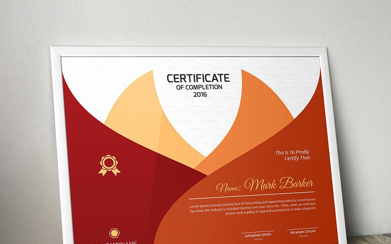 Download Шаблон сертификата "Curvy Certificate Template" / Curvy Certificate Template - Шаблон сертификата на тему графика certificate corporate decorative diploma elegant excellence frame graduation green modern multicolor ornament ornaments paper print ready template professional red simple