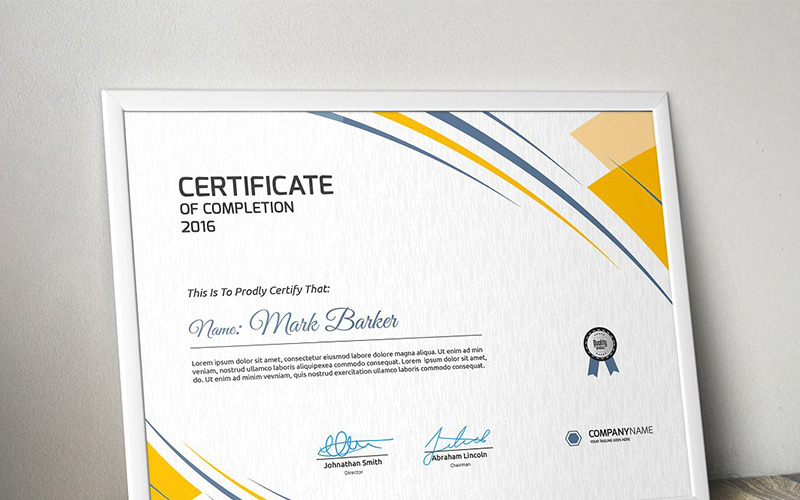 Download Шаблон сертификата "Curvy Modern Certificate Template" / Curvy Modern Certificate Template - Шаблон сертификата на тему графика certificate corporate decorative diploma elegant excellence frame graduation green modern multicolor ornament ornaments paper print ready template professional red simple