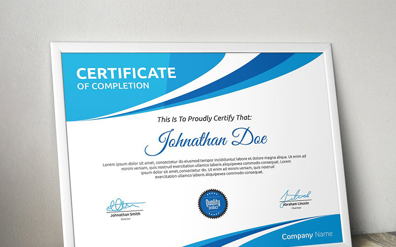 Download Шаблон сертификата "Curvy Modern Certificate Template" / Curvy Modern Certificate Template - Шаблон сертификата на тему графика certificate corporate decorative diploma elegant excellence frame graduation green modern multicolor ornament ornaments paper print ready template professional red simple