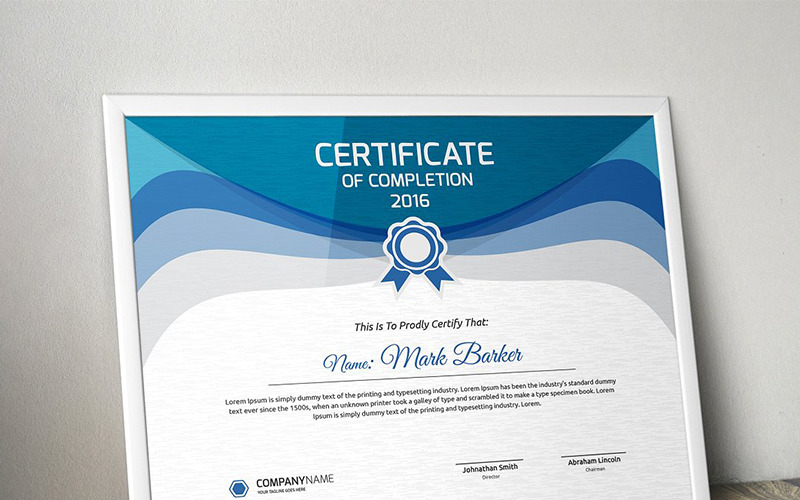 Download Шаблон сертификата "Curvy Modern Certificate Template" / Curvy Modern Certificate Template - Шаблон сертификата на тему графика certificate corporate decorative diploma elegant excellence frame graduation green modern multicolor ornament ornaments paper print ready template professional red simple