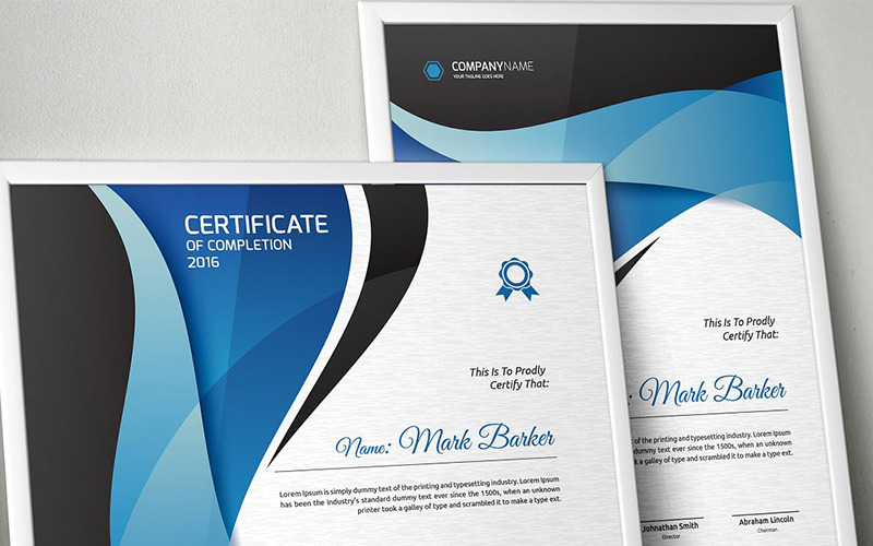 Download Шаблон сертификата "Curvy Modern Certificate Template" / Curvy Modern Certificate Template - Шаблон сертификата на тему графика certificate corporate decorative diploma elegant excellence frame graduation green modern multicolor ornament ornaments paper print ready template professional red simple