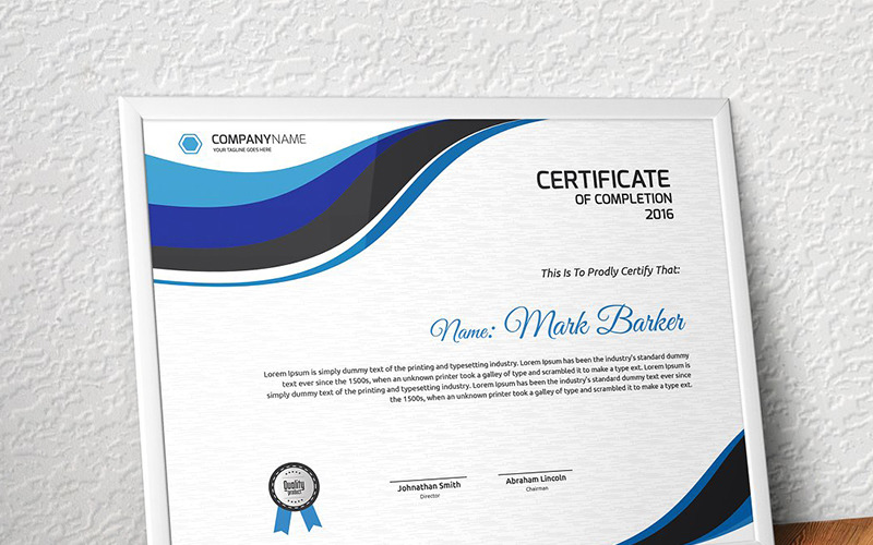 Download Шаблон сертификата "Curvy Modern Certificate Template" / Curvy Modern Certificate Template - Шаблон сертификата на тему графика certificate corporate decorative diploma elegant excellence frame graduation green modern multicolor ornament ornaments paper print ready template professional red simple