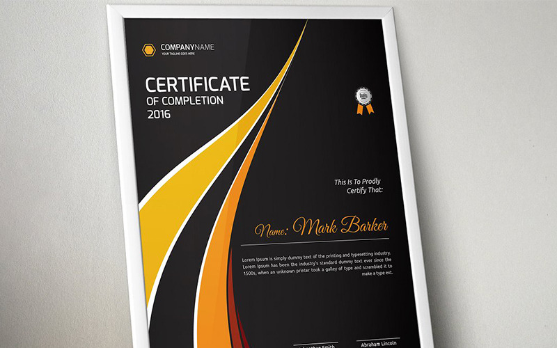 Download Шаблон сертификата "Curvy Portrait Certificate Template" / Curvy Portrait Certificate Template - Шаблон сертификата на тему графика certificate corporate decorative diploma elegant excellence frame graduation green modern multicolor ornament ornaments paper print ready template professional red simple