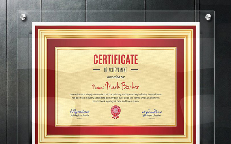 Download Шаблон сертификата "Elegant Certificate Template" / Elegant Certificate Template - Шаблон сертификата на тему графика certificate corporate decorative diploma elegant excellence frame graduation green modern multicolor ornament ornaments paper print ready template professional red simple