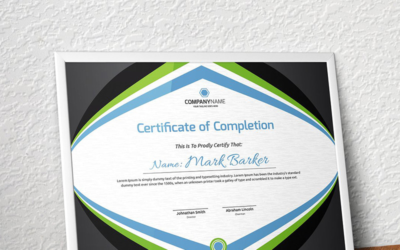 Download Шаблон сертификата "Elegant Certificate Template" / Elegant Certificate Template - Шаблон сертификата на тему графика certificate corporate decorative diploma elegant excellence frame graduation green modern multicolor ornament ornaments paper print ready template professional red simple