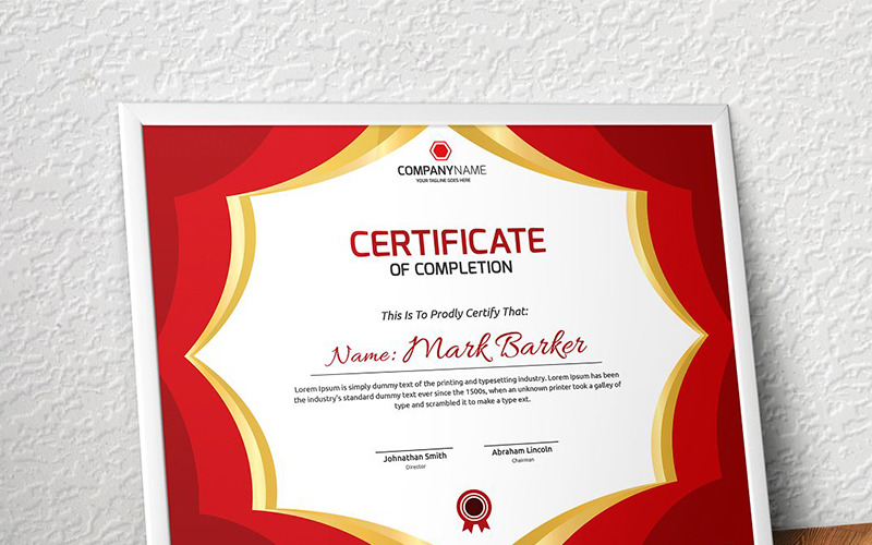 Download Шаблон сертификата "Elegant Certificate Template" / Elegant Certificate Template - Шаблон сертификата на тему графика certificate corporate decorative diploma elegant excellence frame graduation green modern multicolor ornament ornaments paper print ready template professional red simple