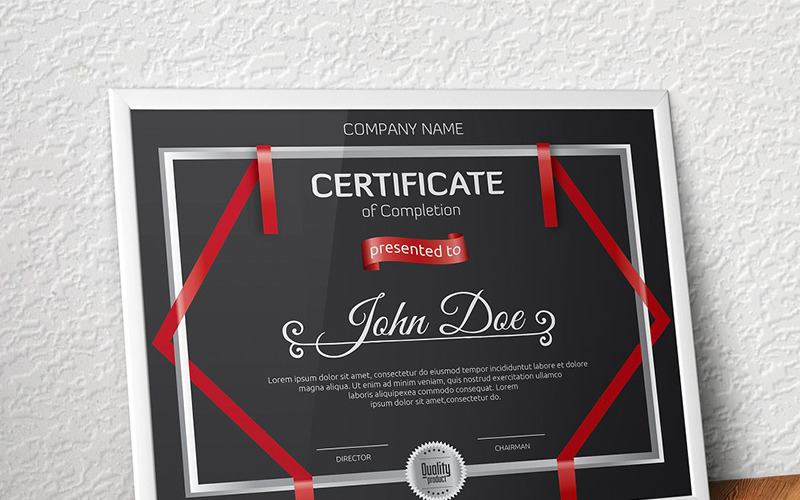 Download Шаблон сертификата "Elegant Creative Certificate Template" / Elegant Creative Certificate Template - Шаблон сертификата на тему графика certificate corporate decorative diploma elegant excellence frame graduation green modern multicolor ornament ornaments paper print ready template professional red simple