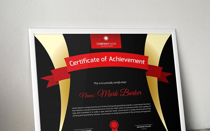Download Шаблон сертификата "Elegant Ribbon Certificate Template" / Elegant Ribbon Certificate Template - Шаблон сертификата на тему графика certificate corporate decorative diploma elegant excellence frame graduation green modern multicolor ornament ornaments paper print ready template professional red simple