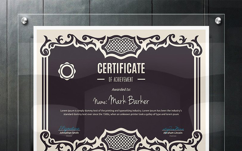 Download Шаблон сертификата "Elegant Vintage Certificate Template" / Elegant Vintage Certificate Template - Шаблон сертификата на тему графика certificate corporate decorative diploma elegant excellence frame graduation green modern multicolor ornament ornaments paper print ready template professional red simple