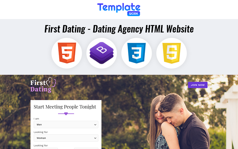 First Dating - Plantilla de página de destino para agencia de citas
