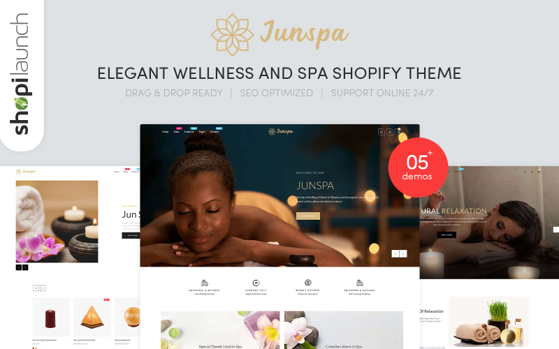 Junspa-优雅养生和水疗Shopify主题 #96095