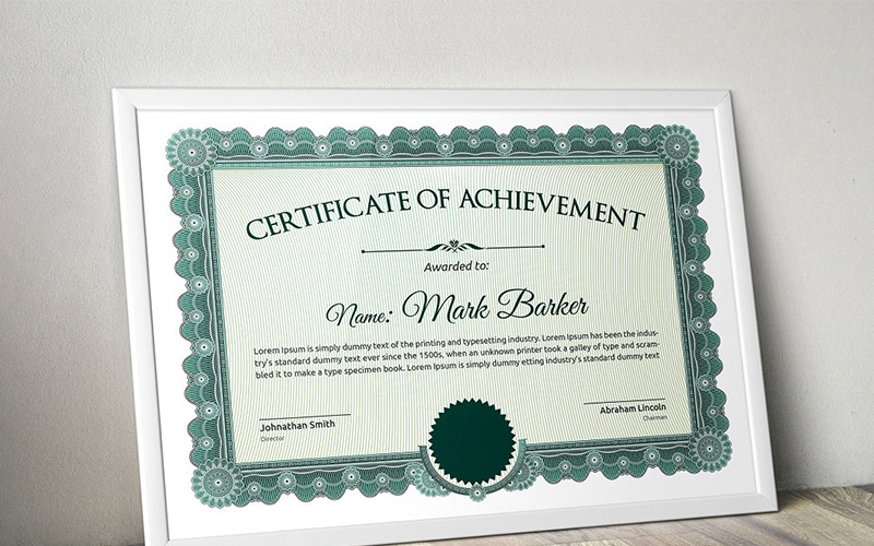 Download Шаблон сертификата "Vintage Multicolor Certificate Template" / Vintage Multicolor Certificate Template - Шаблон сертификата на тему графика certificate corporate decorative diploma elegant excellence frame graduation green modern multicolor ornament ornaments paper print ready template professional red simple