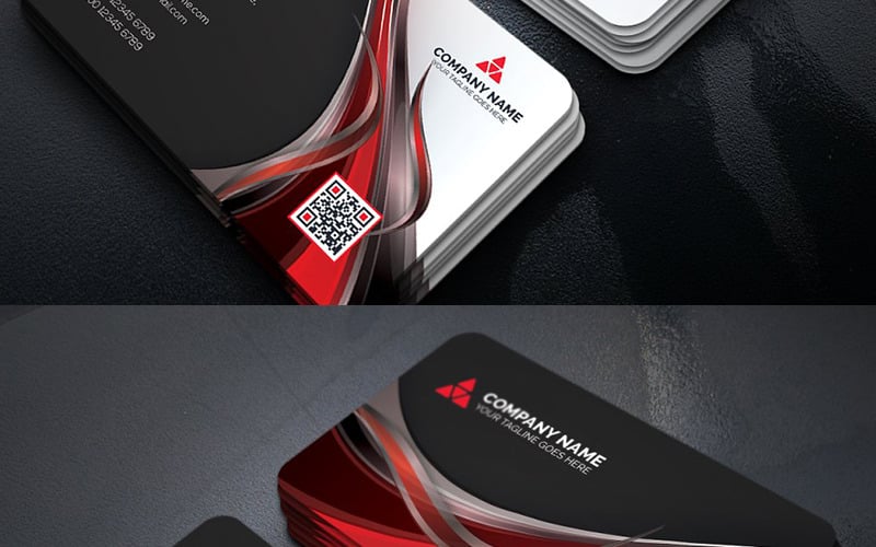 Curvy Abstract Business Card - Corporate Identity Template