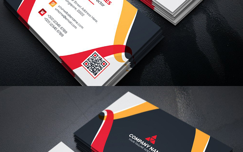 Download Фирменный стиль "Curvy Colorful Business Card - Corporate Identity Template" / Curvy Colorful Business Card - Corporate Identity Template - Фирменный стиль на тему графика art blue business card cards colorful corporate creative flyers food green hi-quality modern official photography professional purply real estate red