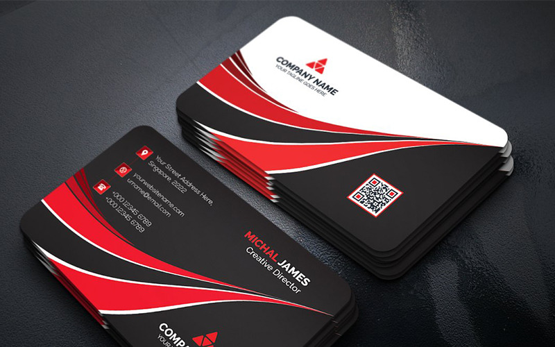 Download Фирменный стиль "Curvy Dark Business Card - Corporate Identity Template" / Curvy Dark Business Card - Corporate Identity Template - Фирменный стиль на тему графика art blue business card cards colorful corporate creative flyers food green hi-quality modern official photography professional purply real estate red