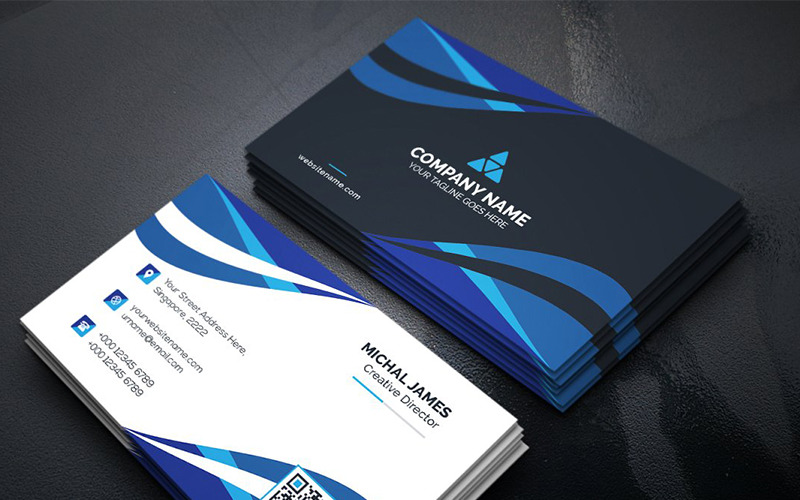 Download Фирменный стиль "Curvy Dark Business Card - Corporate Identity Template" / Curvy Dark Business Card - Corporate Identity Template - Фирменный стиль на тему графика art blue business card cards colorful corporate creative flyers food green hi-quality modern official photography professional purply real estate red