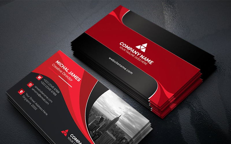 Download Фирменный стиль "Curvy Dark Business Card - Corporate Identity Template" / Curvy Dark Business Card - Corporate Identity Template - Фирменный стиль на тему графика art blue business card cards colorful corporate creative flyers food green hi-quality modern official photography professional purply real estate red