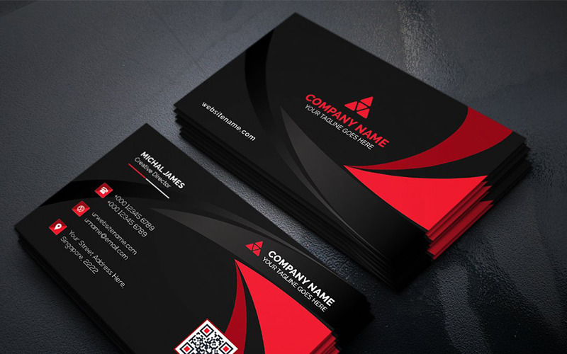 Download Фирменный стиль "Curvy Dark Business Card - Corporate Identity Template" / Curvy Dark Business Card - Corporate Identity Template - Фирменный стиль на тему графика art blue business card cards colorful corporate creative flyers food green hi-quality modern official photography professional purply real estate red