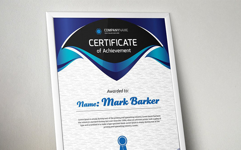 Download Шаблон сертификата "Curvy Modern Certificate Template" / Curvy Modern Certificate Template - Шаблон сертификата на тему графика certificate corporate decorative diploma elegant excellence frame graduation green modern multicolor ornament ornaments paper print ready template professional red simple