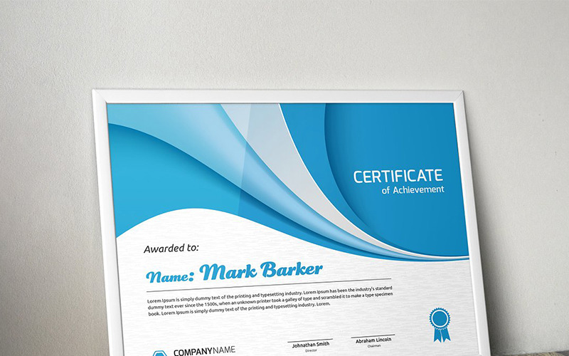 Download Шаблон сертификата "Wavy Modern Certificate Template" / Wavy Modern Certificate Template - Шаблон сертификата на тему графика certificate corporate decorative diploma elegant excellence frame graduation green modern multicolor ornament ornaments paper print ready template professional red simple