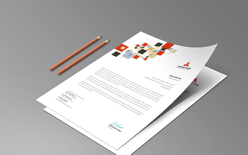 Download Фирменный стиль "Abstract Letterhad - Corporate Identity Template" / Abstract Letterhad - Corporate Identity Template - Фирменный стиль на тему графика brand branding business letterhead clean corporate identity creative dark design pad template line modern presentation professional red stationery us